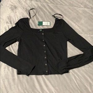 NWT black wild fable top with buttons!